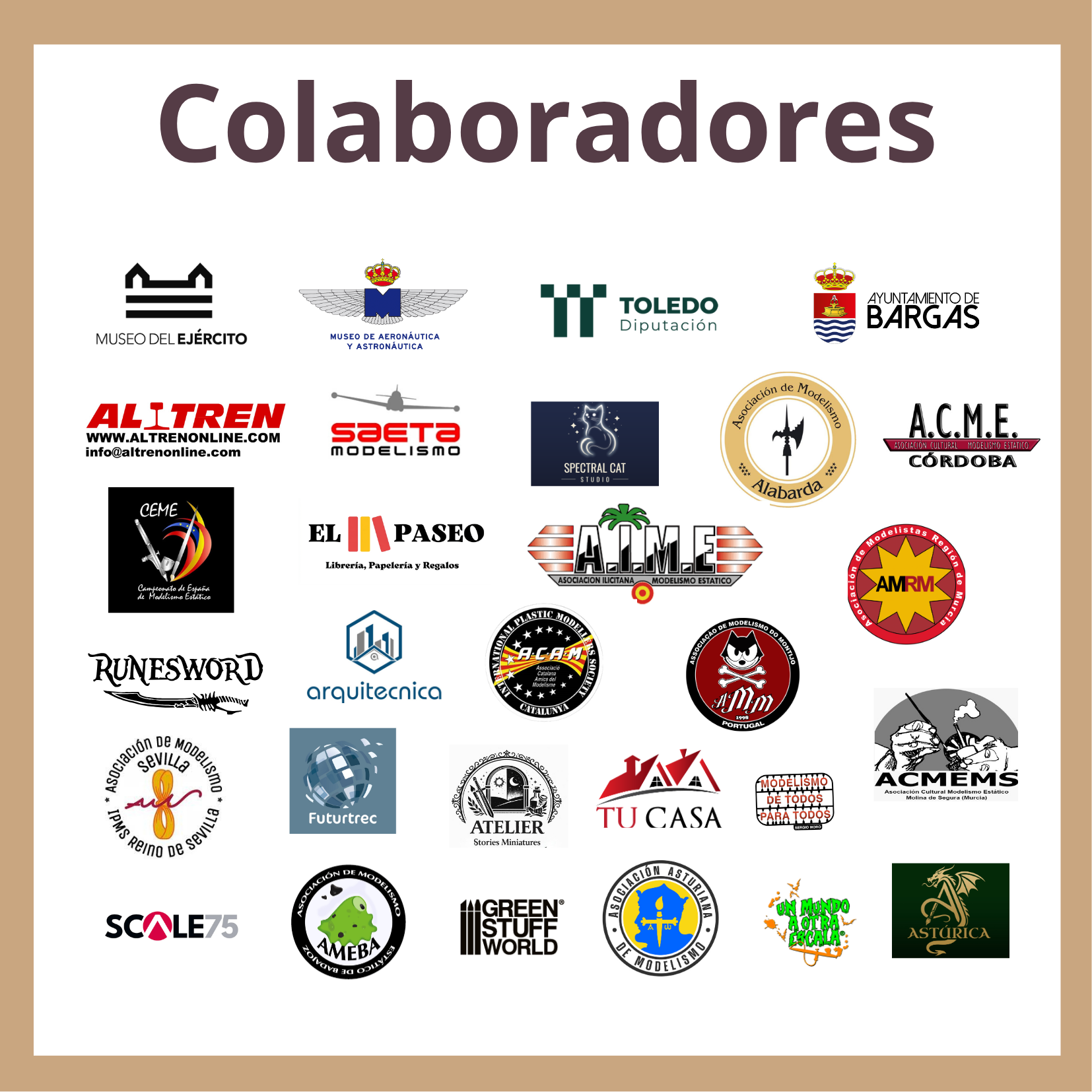 Marcas y entidades colaboradoras del concurso de modelismo